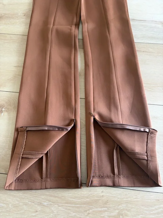 Good American Rust Brown High-Rise Tailored pants - Picture 11 of 14
